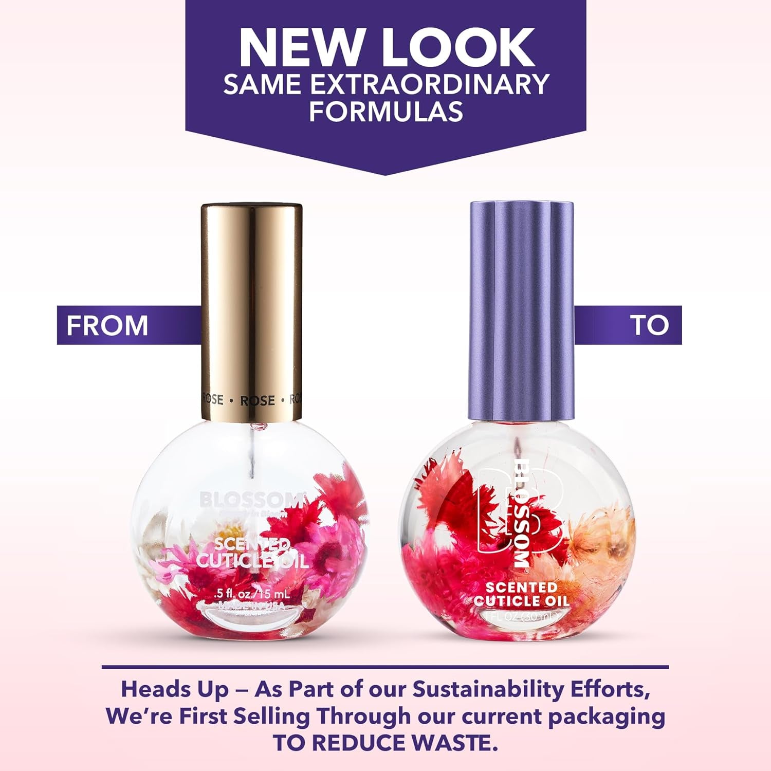 Scented Cuticle Oil, Infused with Real Flowers, Hydrating, Moisturizing, Strengthening, Made in USA, 0.5 Fl. Oz, Rose