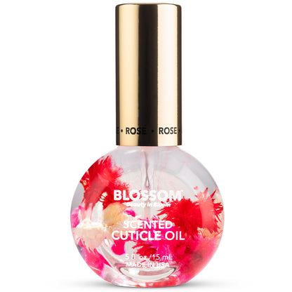 Scented Cuticle Oil, Infused with Real Flowers, Hydrating, Moisturizing, Strengthening, Made in USA, 0.5 Fl. Oz, Rose