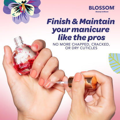Scented Cuticle Oil, Infused with Real Flowers, Hydrating, Moisturizing, Strengthening, Made in USA, 0.5 Fl. Oz, Rose