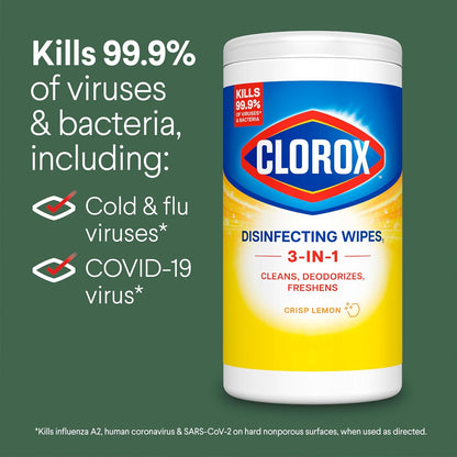 Disinfecting Wipes Value Pack, Bleach Free Cleaning Wipes, 75 Count Each, Pack of 2, Packaging May Vary