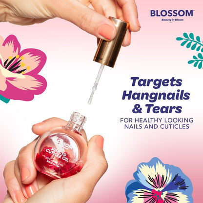 Scented Cuticle Oil, Infused with Real Flowers, Hydrating, Moisturizing, Strengthening, Made in USA, 0.5 Fl. Oz, Rose